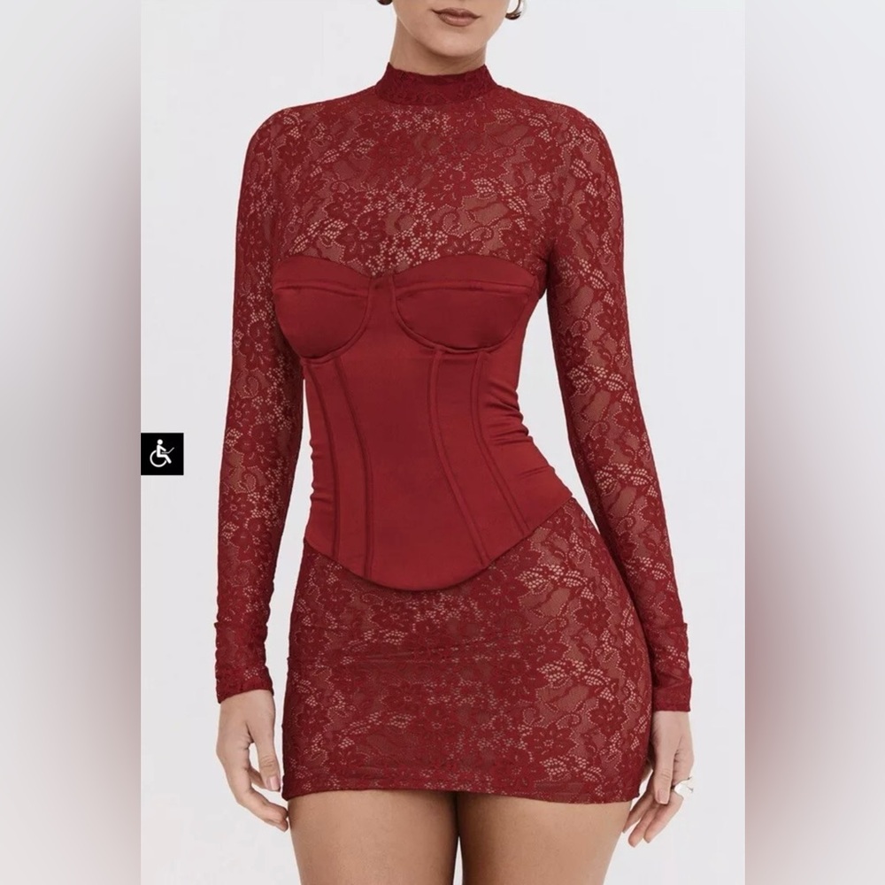 Mistress rock red corset dress